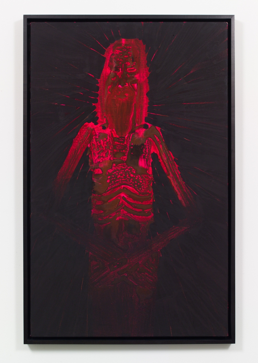 portrait of christ in red and black by barnaby furnas