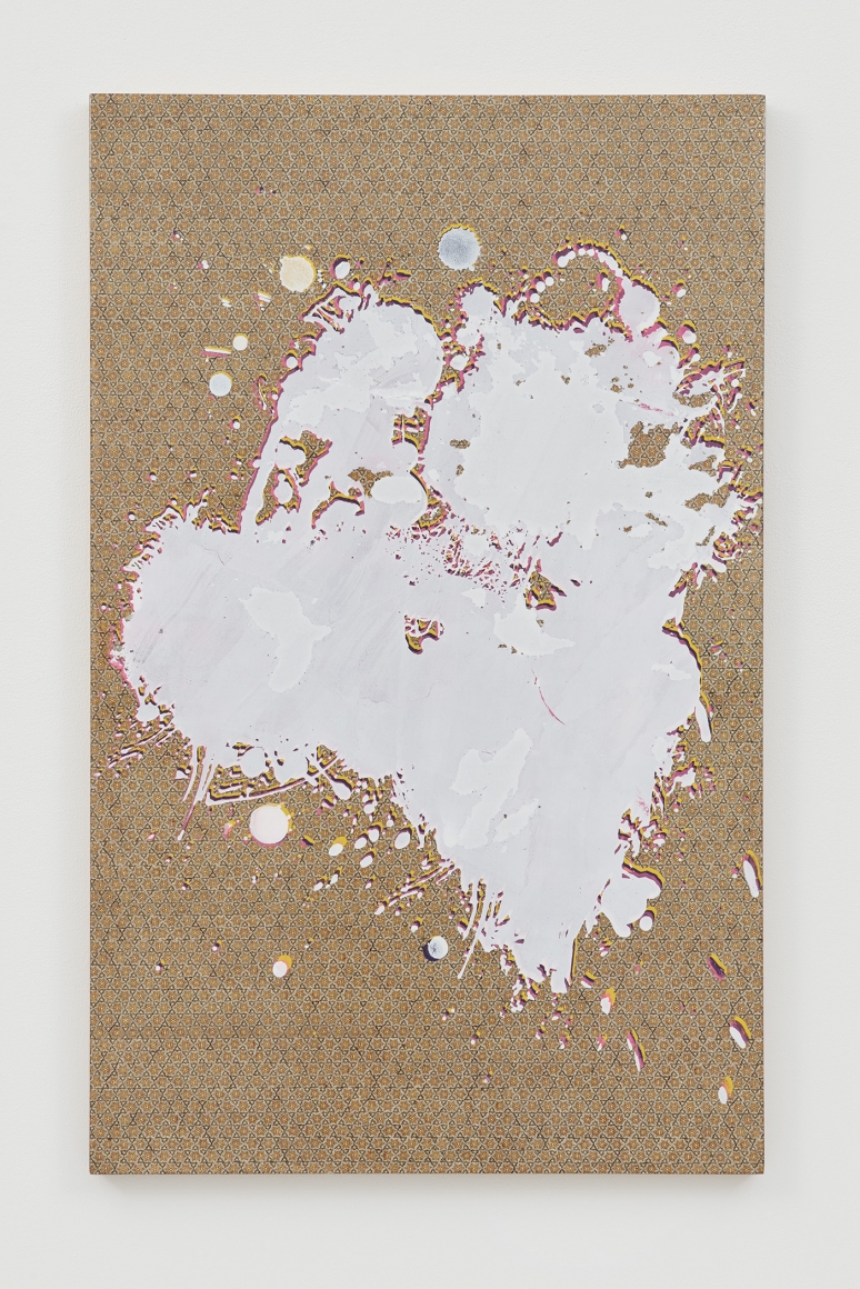 Untitled, 2017, Silkscreen ink and marquetry on wood