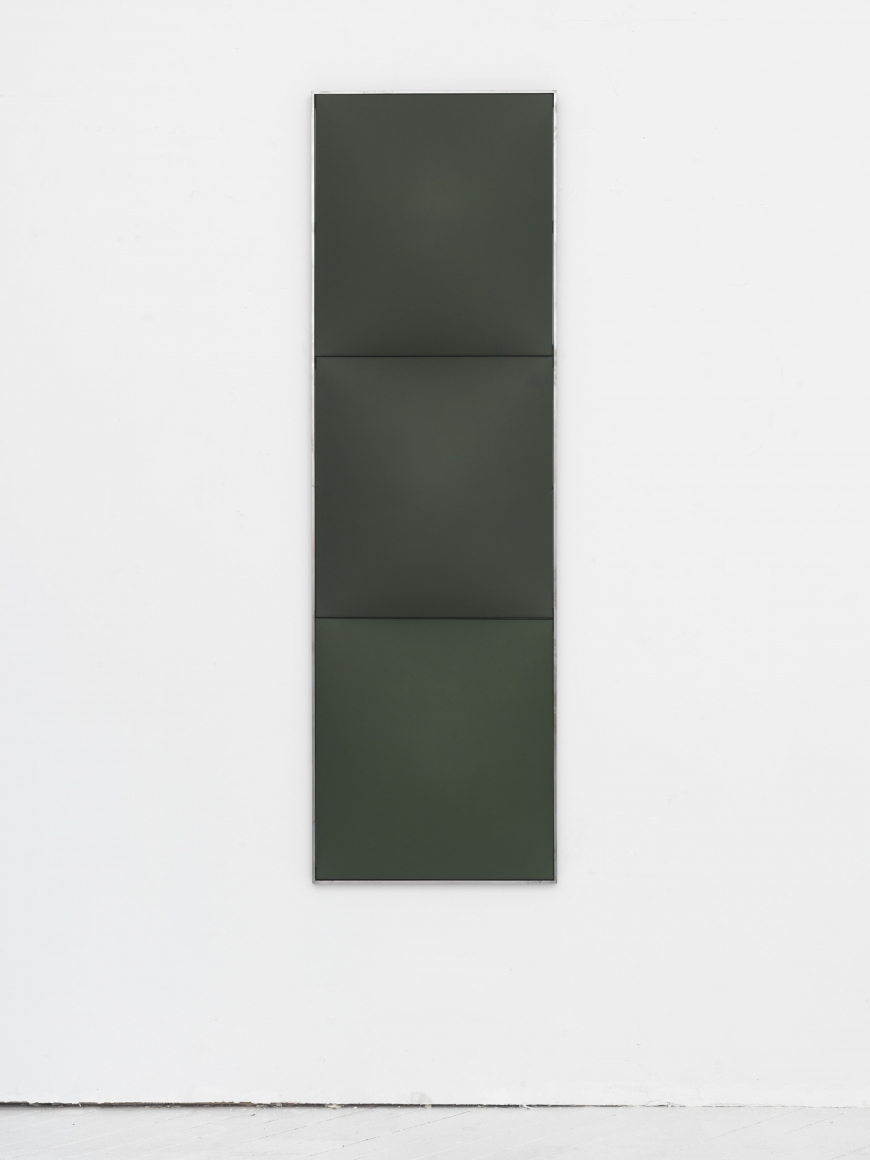 Green in Blue, 2016, Fiberglass reinforced plaster and oil on cotton in artist frame