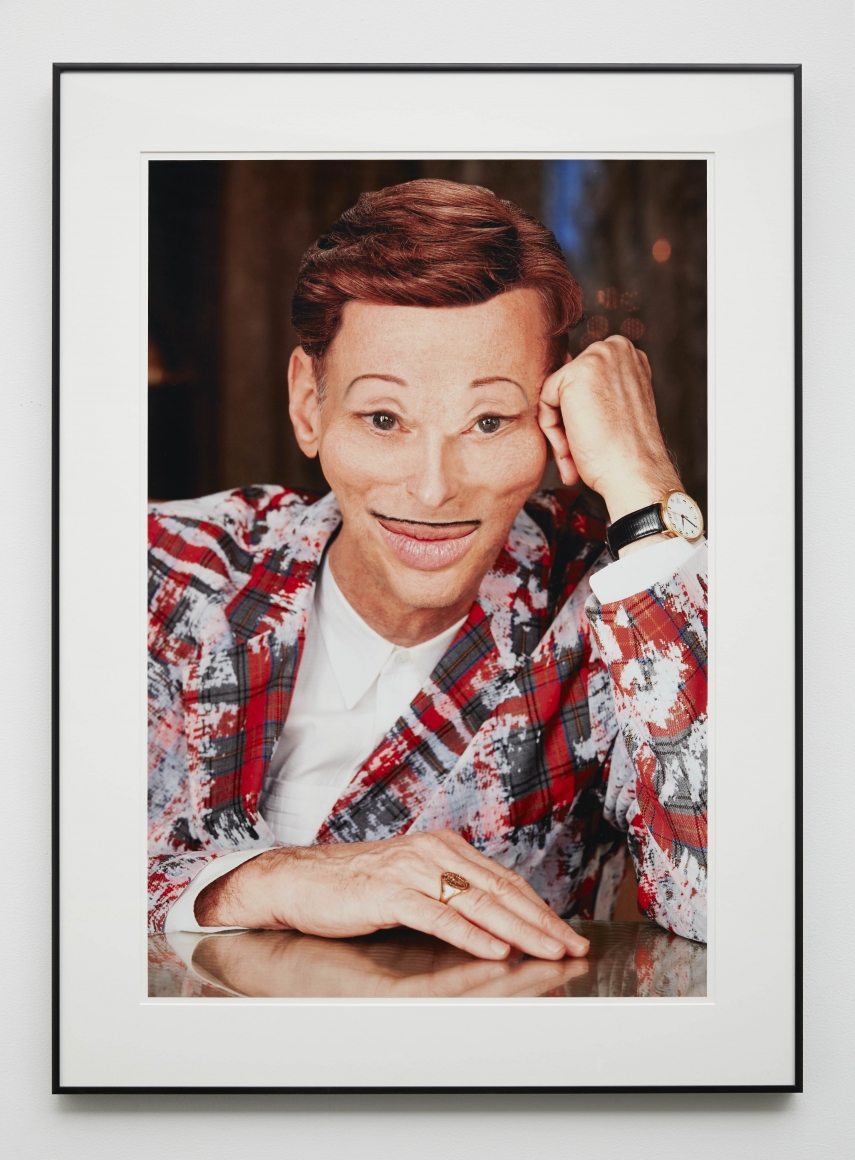 An edited self portrait of John Waters for sale at a gallery in New York