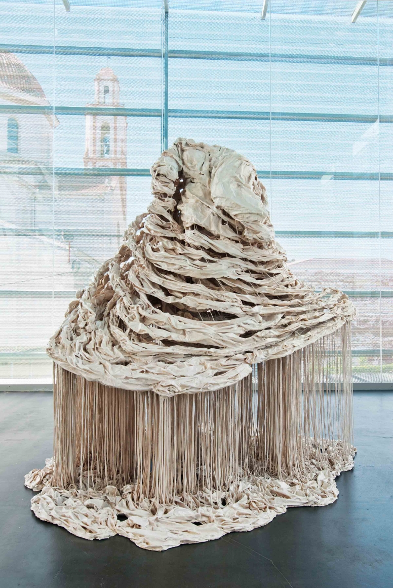 a polymer gypsum, fiberglass and steel sculpture by Diana Al-Hadid