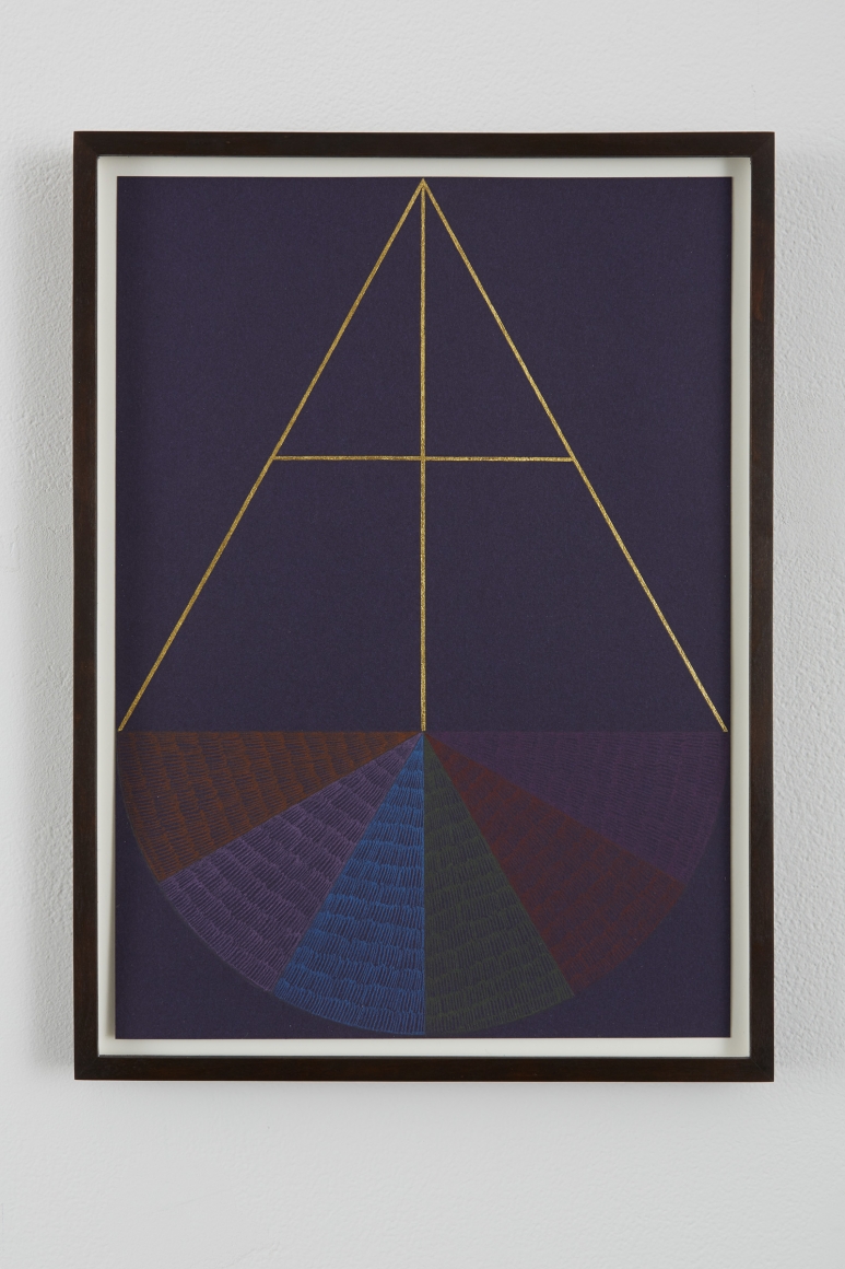 Untitled, 2013, Gold leaf, color pencil on paper