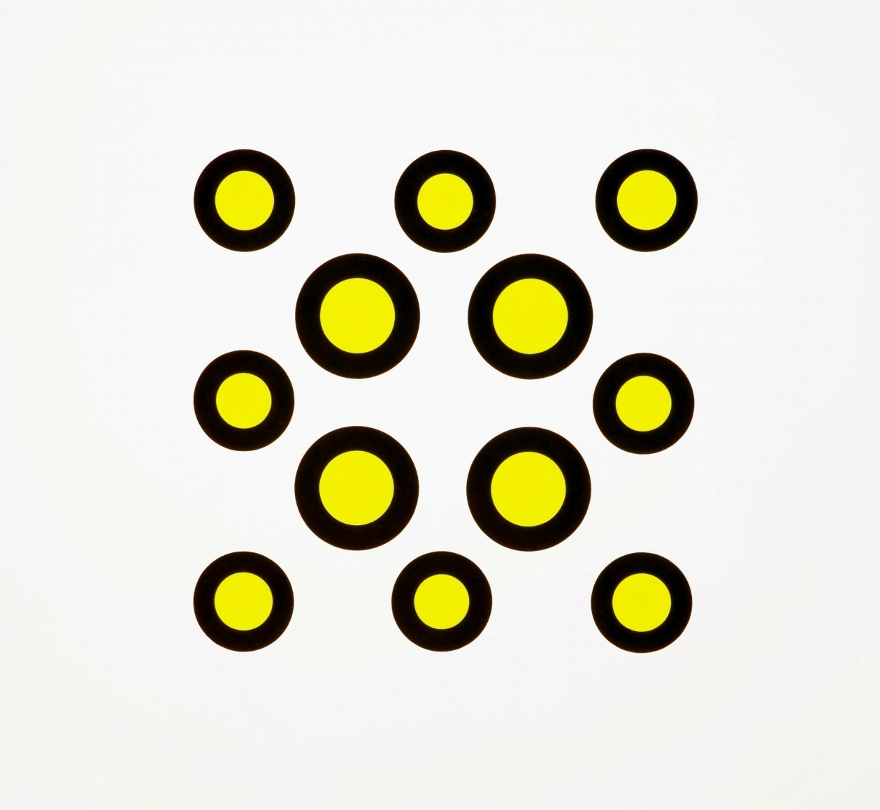 yellow dots with black outline by neil campbell