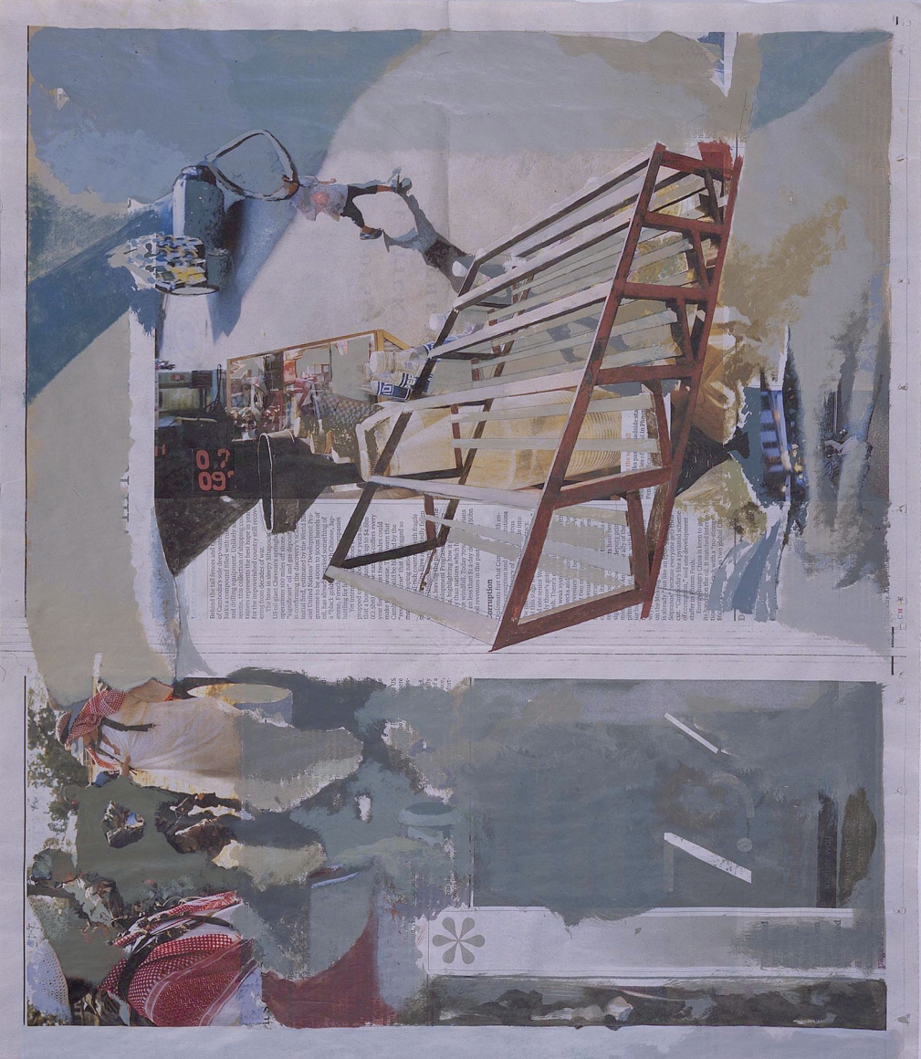 collage on newsprint by tony swain