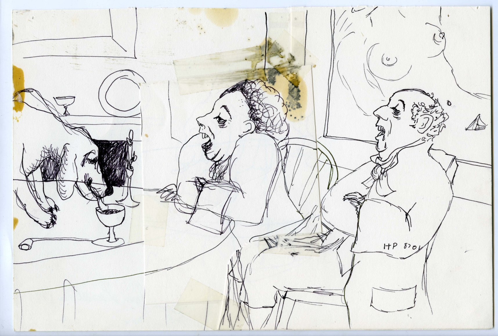 Wassail Suite #3, 1996, Ink on paper