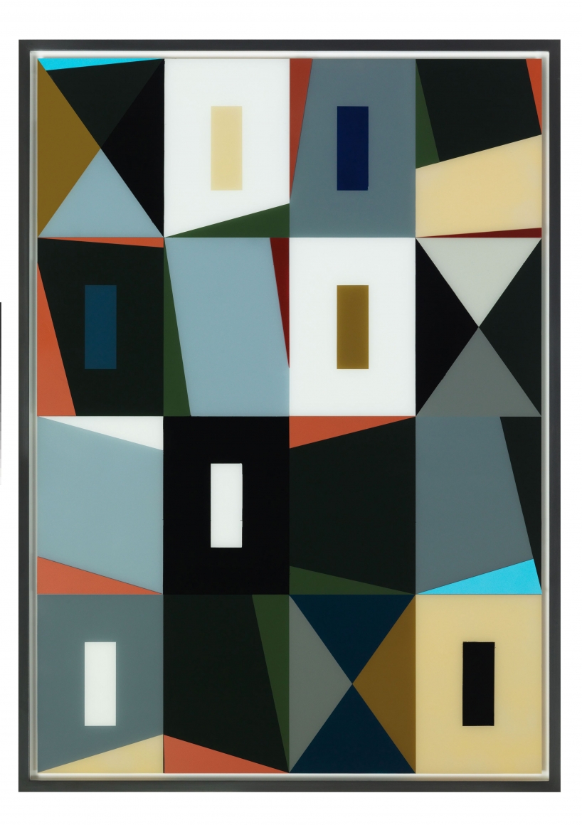 painting by matthias bitzer with angular abstractions