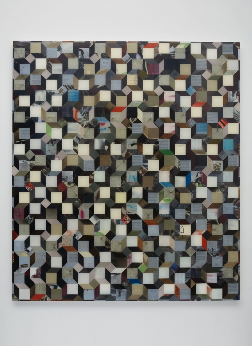 Ether cartography, 2014, paper and epoxy on wood