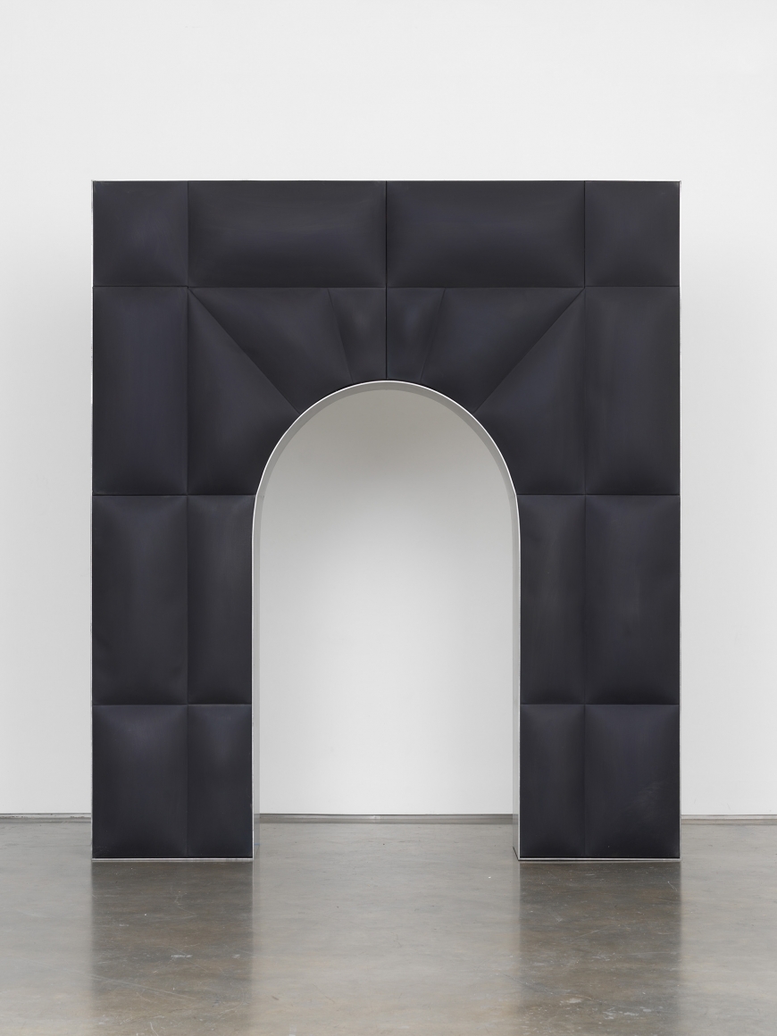 Untitled, 2017, Fiberglass-reinforced plaster and oil on cotton, wood, aluminum