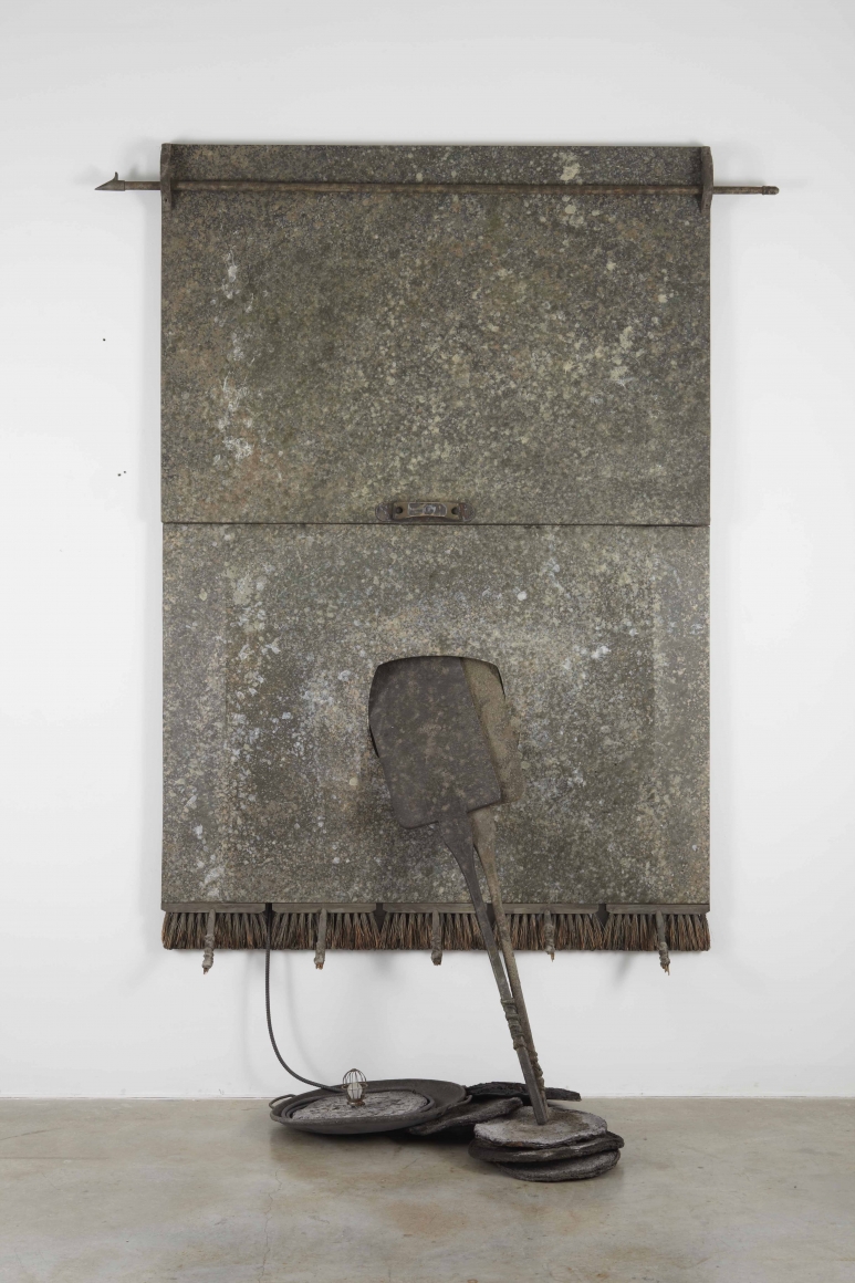 a sculpture of cloth and metal by italian modern artist salvatore scarpitta