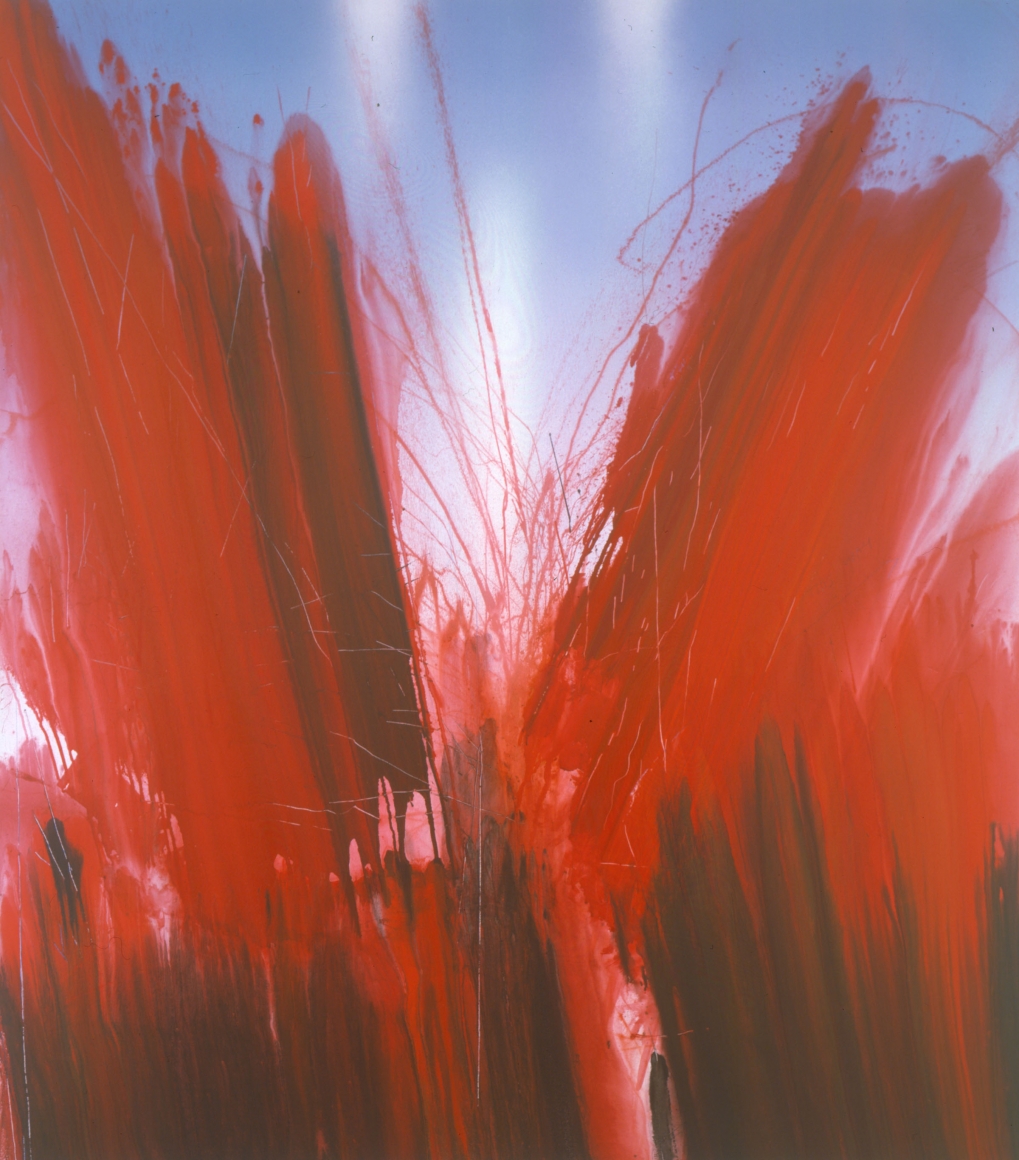 a red flood painitng by barnaby furnas as part of his flood series