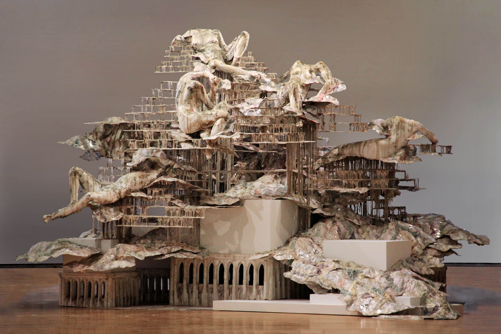 A large dripping sculpture by the Syrian artist Diana Al-Hadid