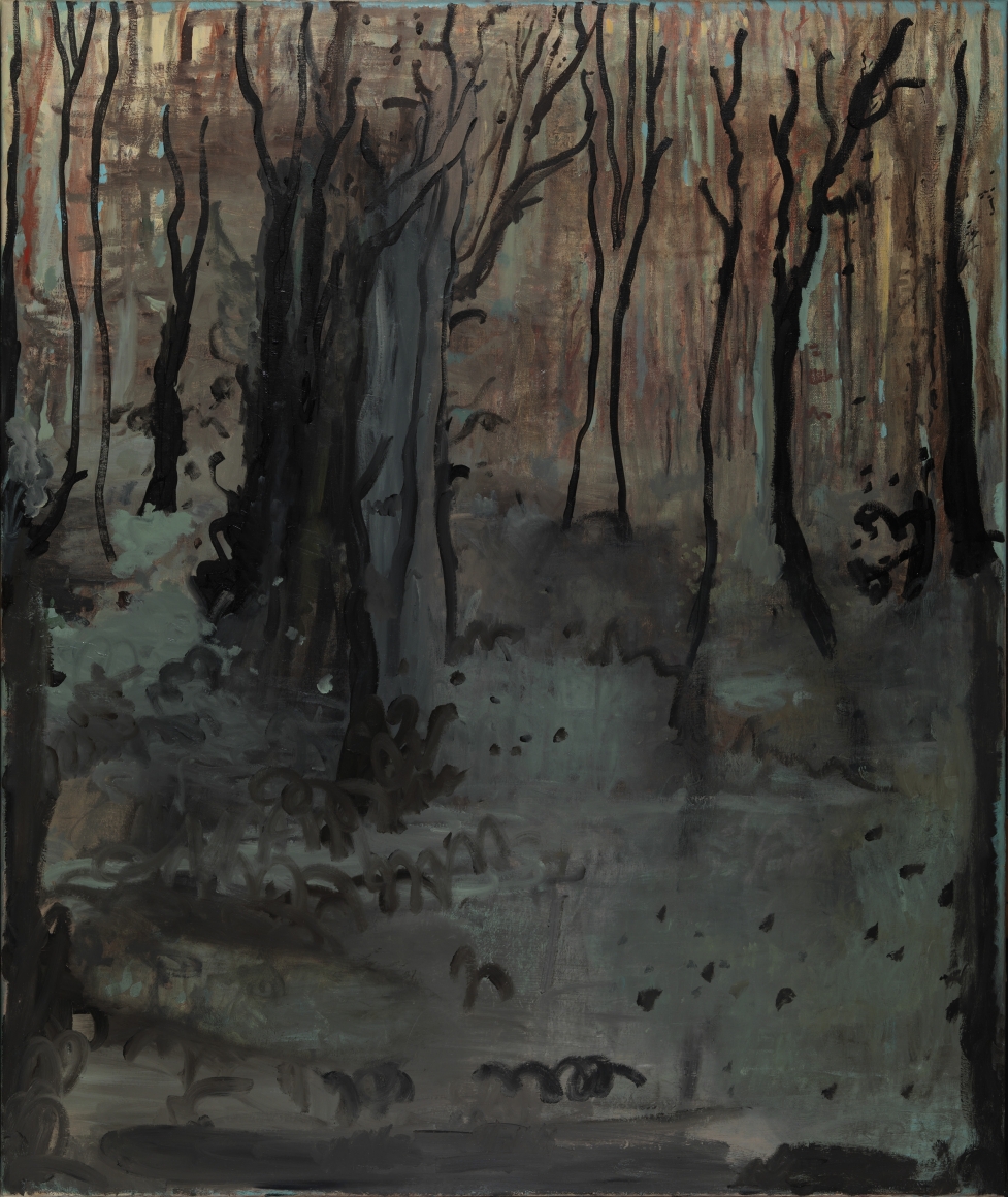 a landscape painting of a forest by Dutch artist Hannah van Bart