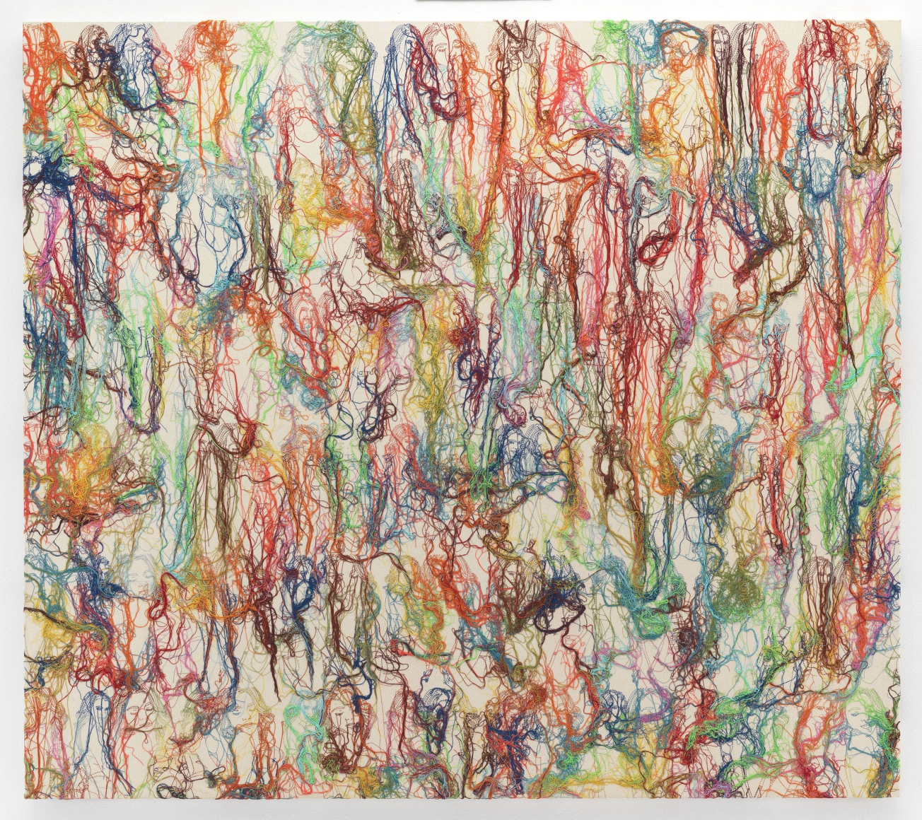 My Nymphease #2, 2018, Embroidery and gel medium on canvas