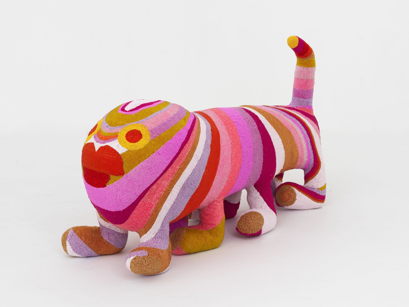 Centripeter Shire, 2019, Glass beads, wire, wood, mixed fiber stuffing
