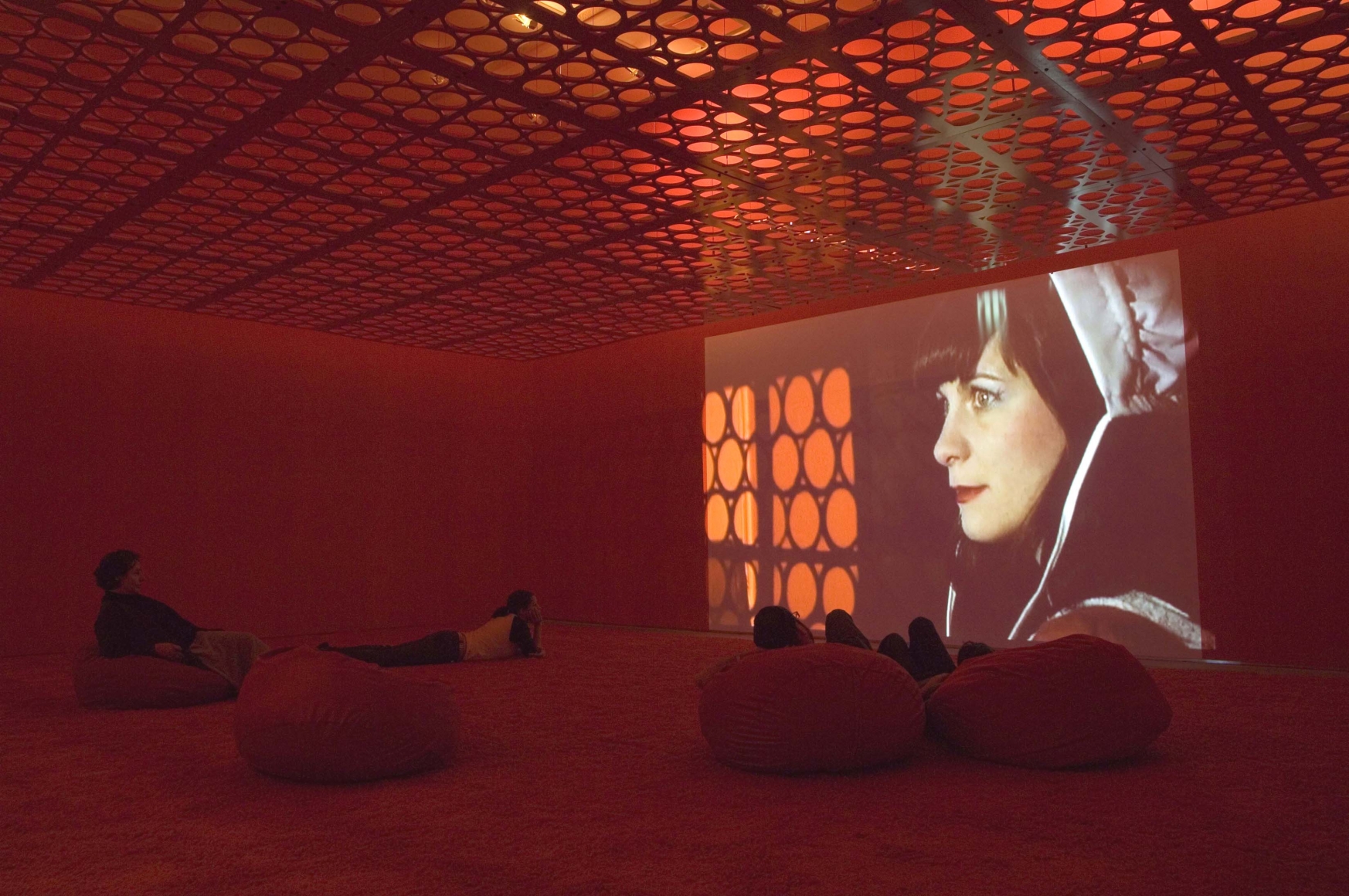 a film installation by sue de beer in a contemporary art gallery space in new york