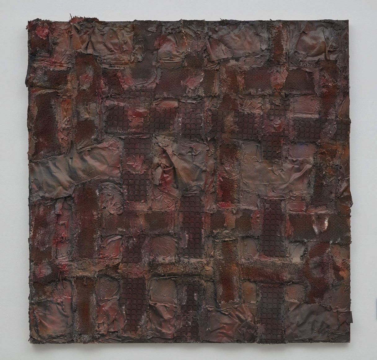Negro History, 2003, Carpet, metal, putty, oil, enamel, and spray paint on wood