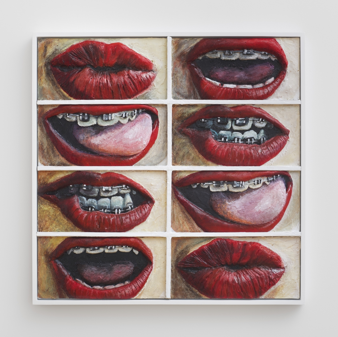 Who Has Braces?, 2014, Acrylic on canvas panel with wood frame