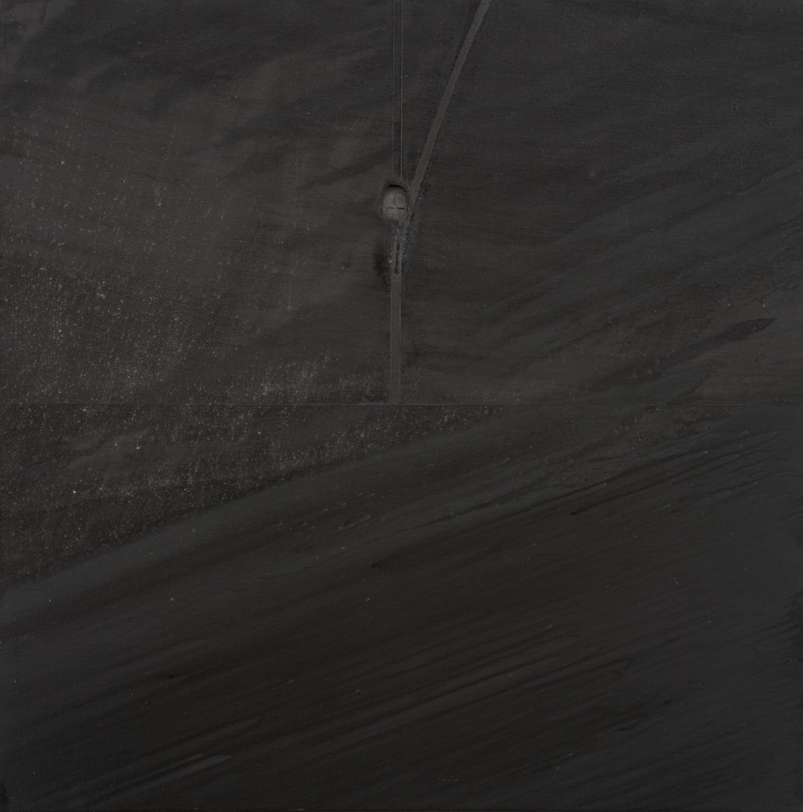 a black abstract painting by barnaby furnas for sale in nyc