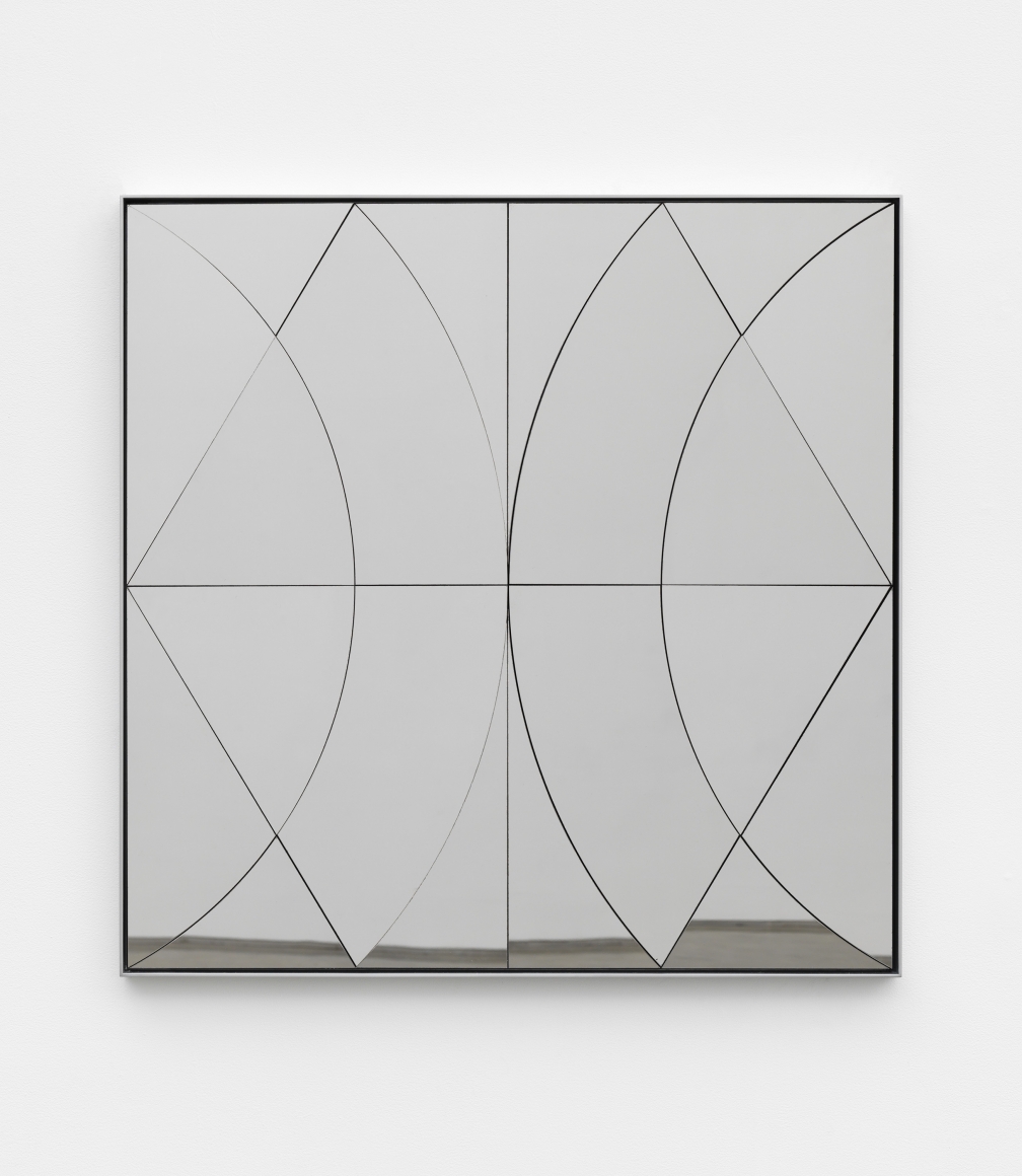 Untitled, 2017 Mirror-polished stainless steel on MDF