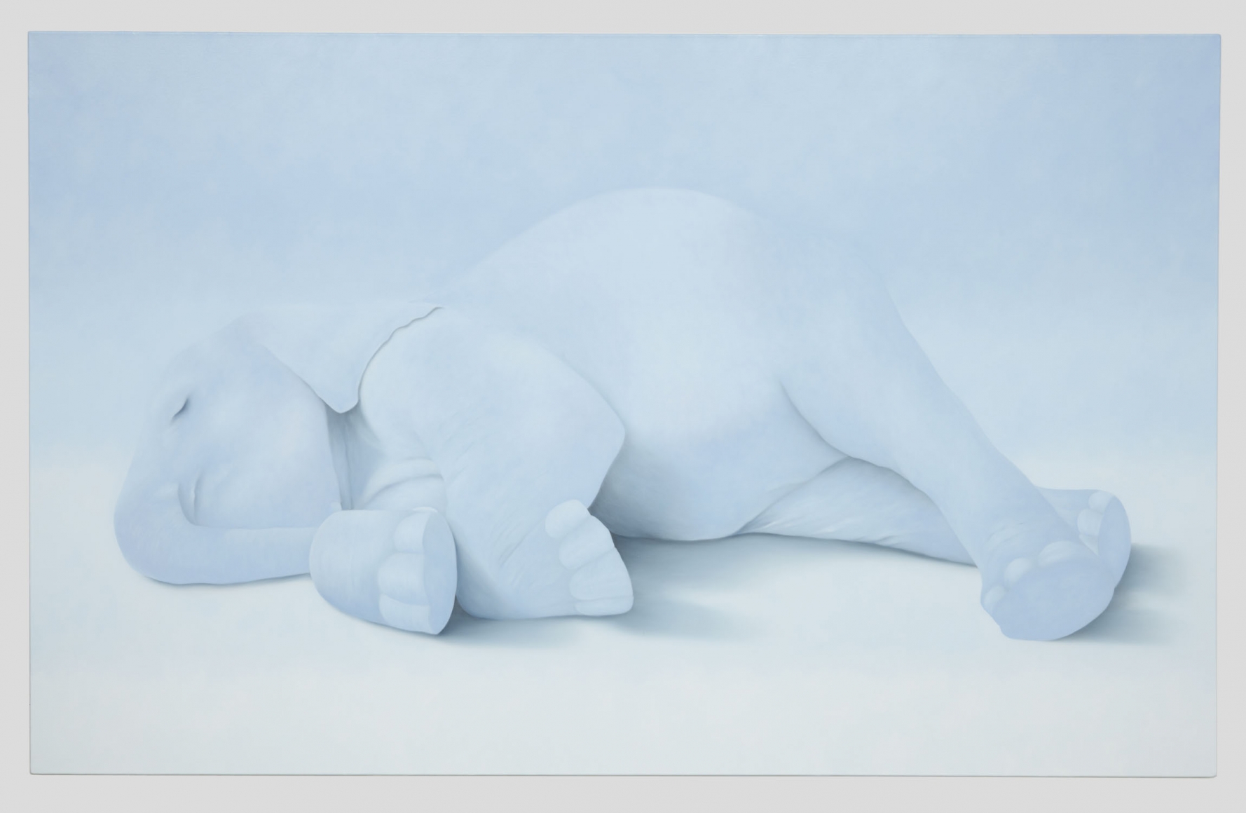 painting of an elephant lying down by ivette zighelboim