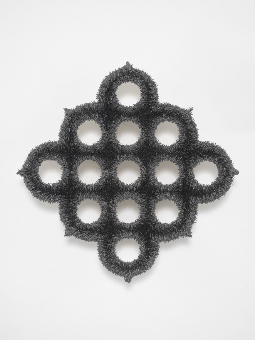 Lot 052215 (graphite), 2015, Oil on linen, wood panel support with steel tubing