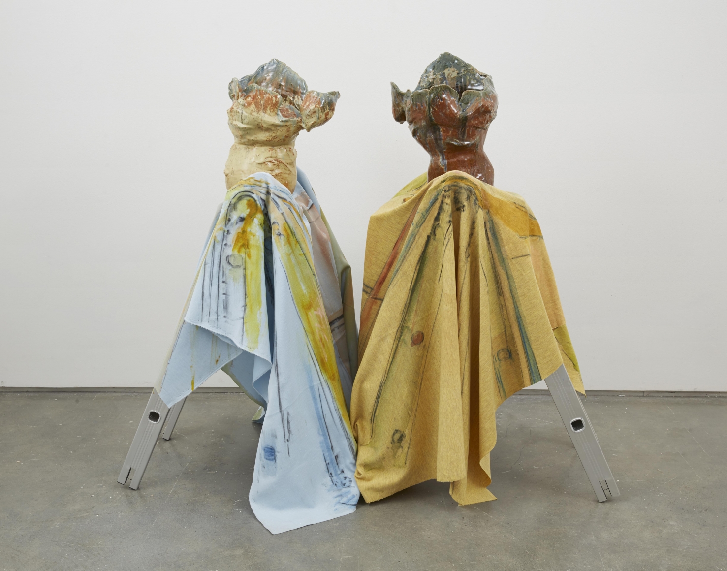 a ceramic sculptural installation by jessica jackson hutchins exhibited in a nyc gallery