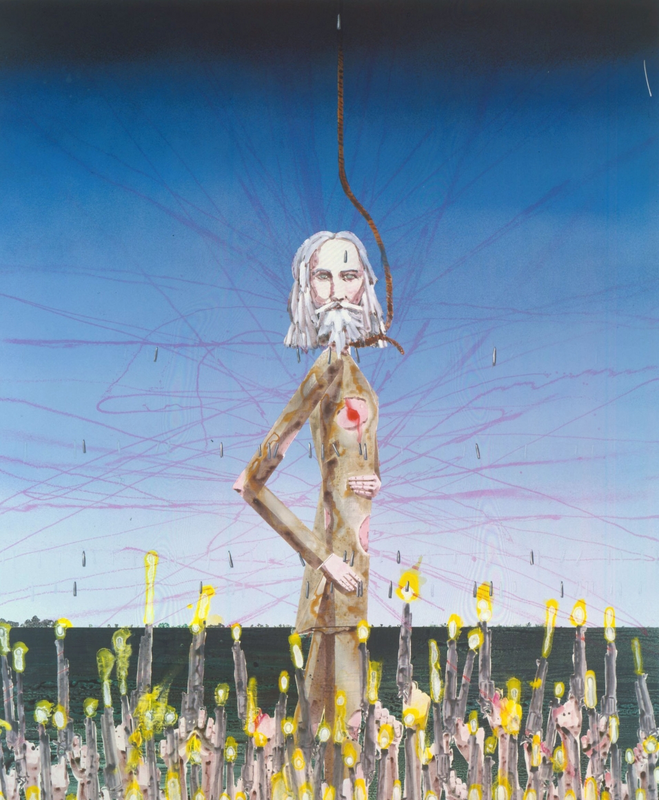 a work of art of a man by barnaby furnas in a contemporary art gallery