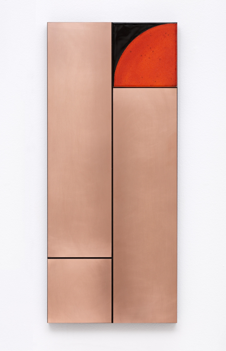 Untitled, 2017 Copper and ceramic on MDF