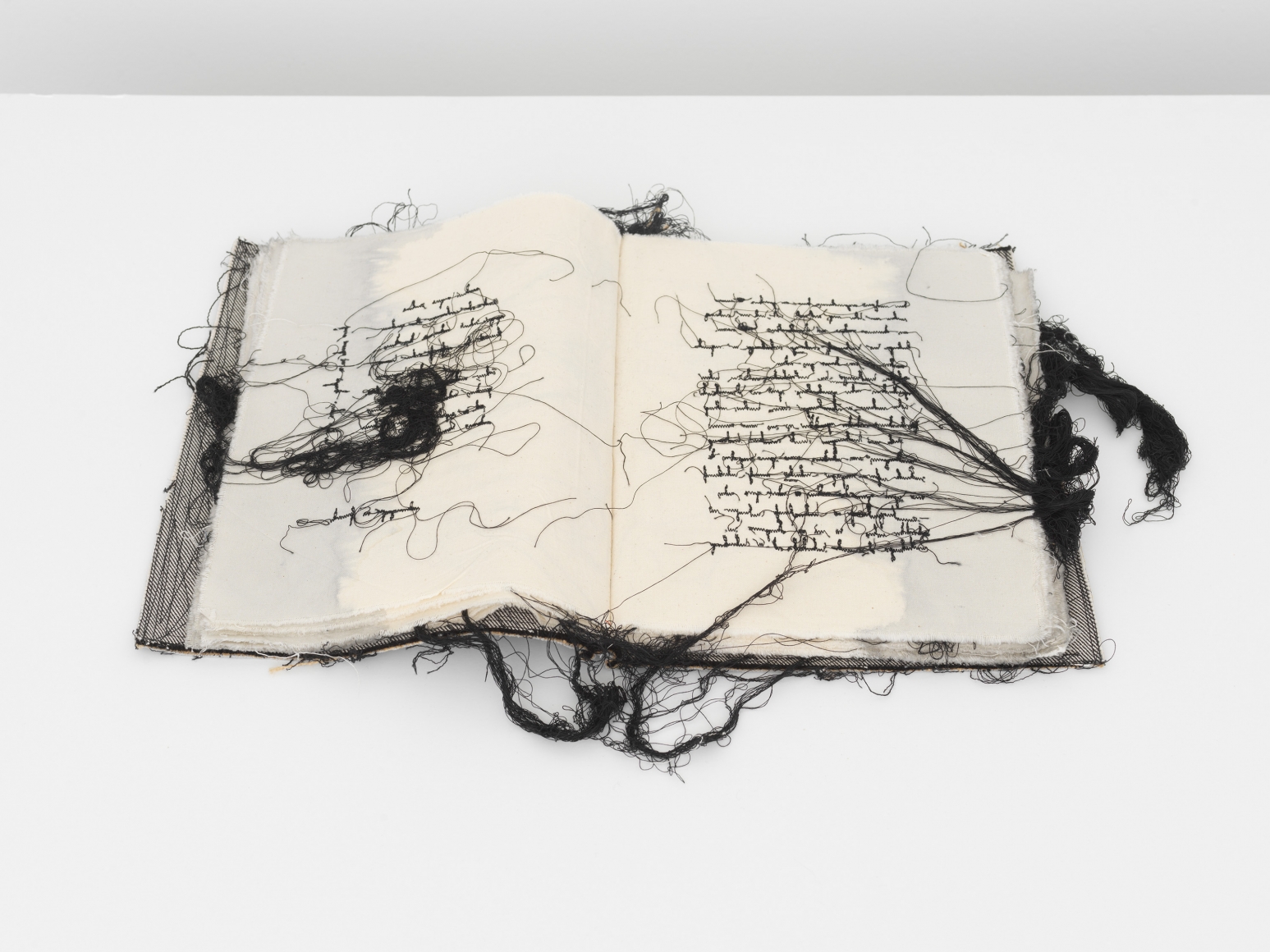 an embroidered fabric book by maria lai for sale at a nyc gallery