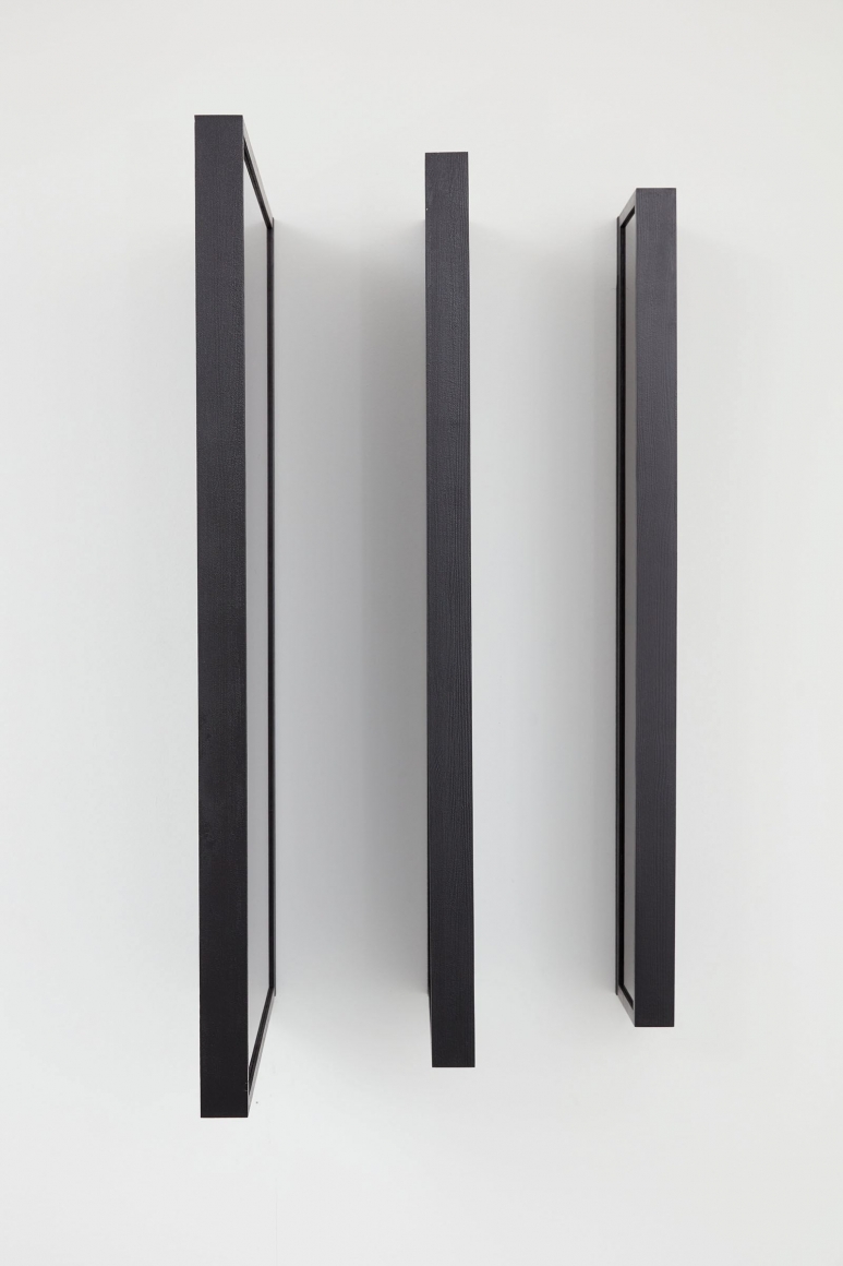 (90 degree frames Not yet titled), 2016, Wood, glass, paint