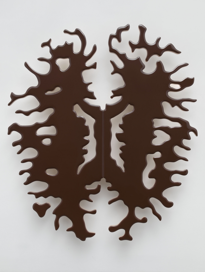 Lot 082019 (cocoa brain), 2019, Pigmented epoxy resin on wood panel support, steel