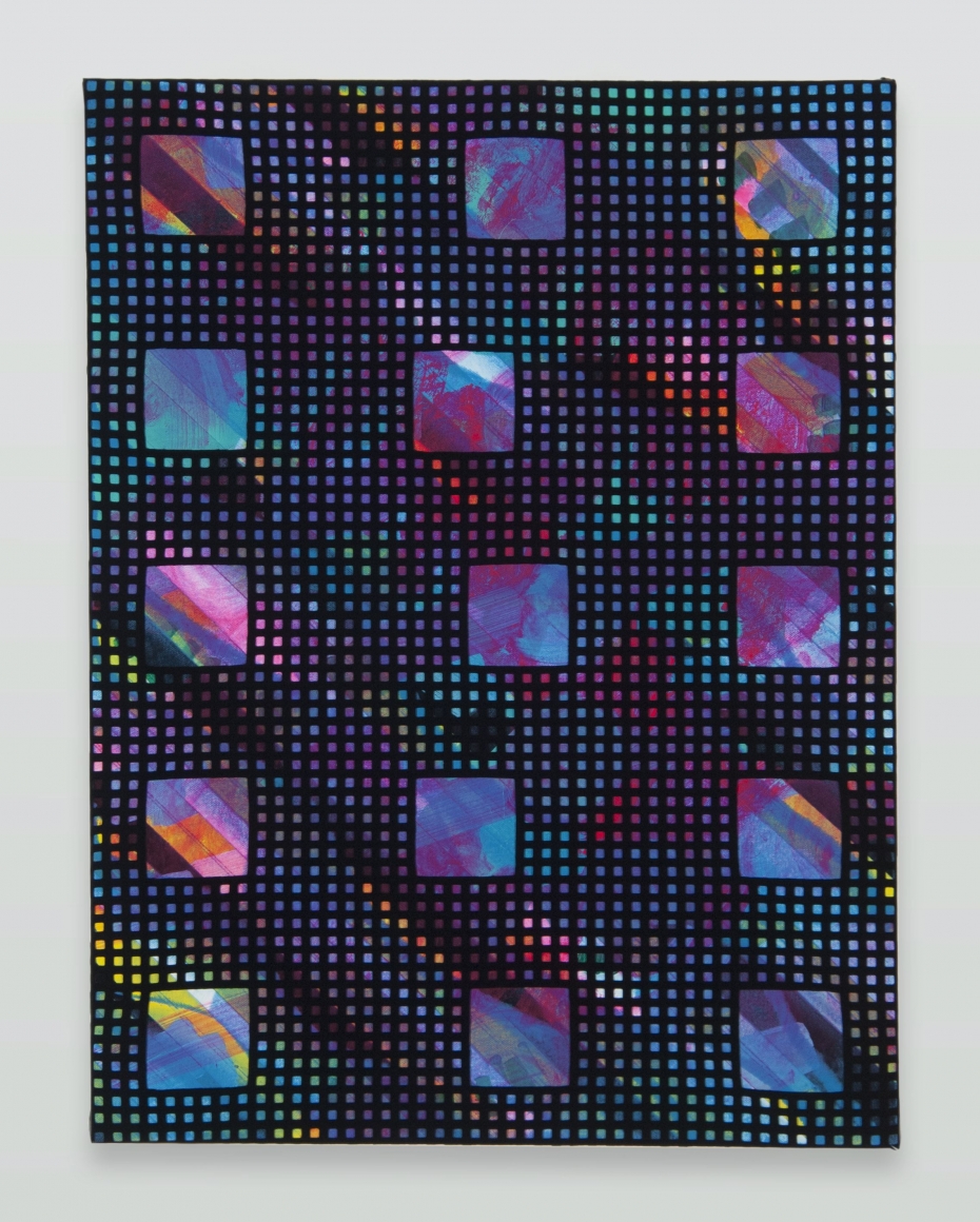 Music Factory, 2014, Oil and acrylic on canvas, leather