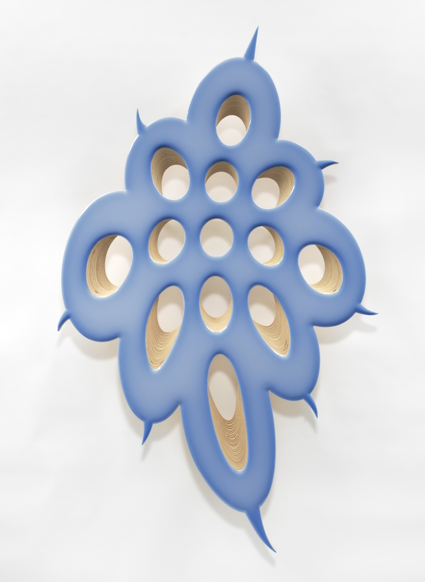 resin on wood sculptural artwork by donald moffett for sale in a chelsea art gallery