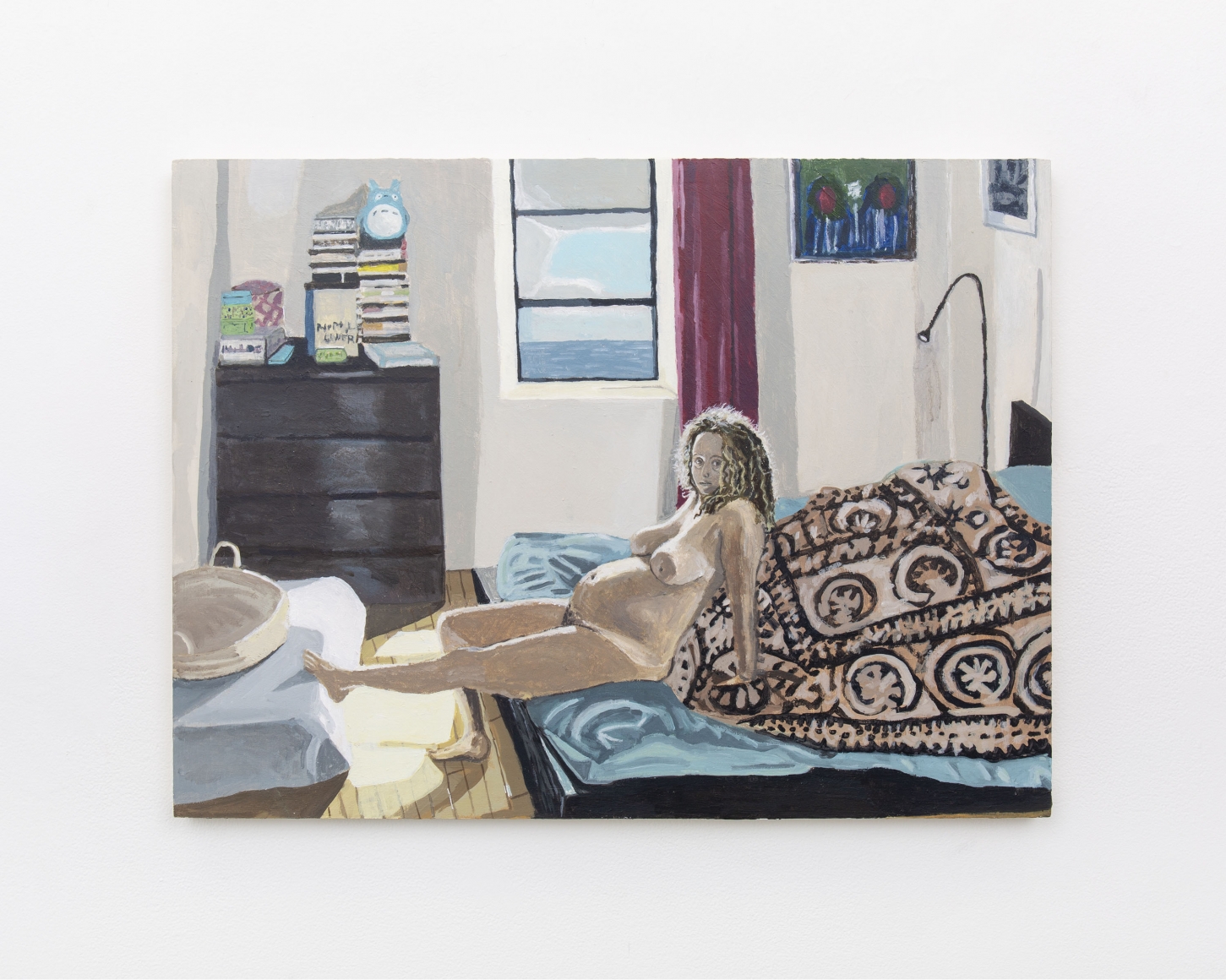 Polina Barskaya, Self Portrait at Home, 2019, Acrylic on panel