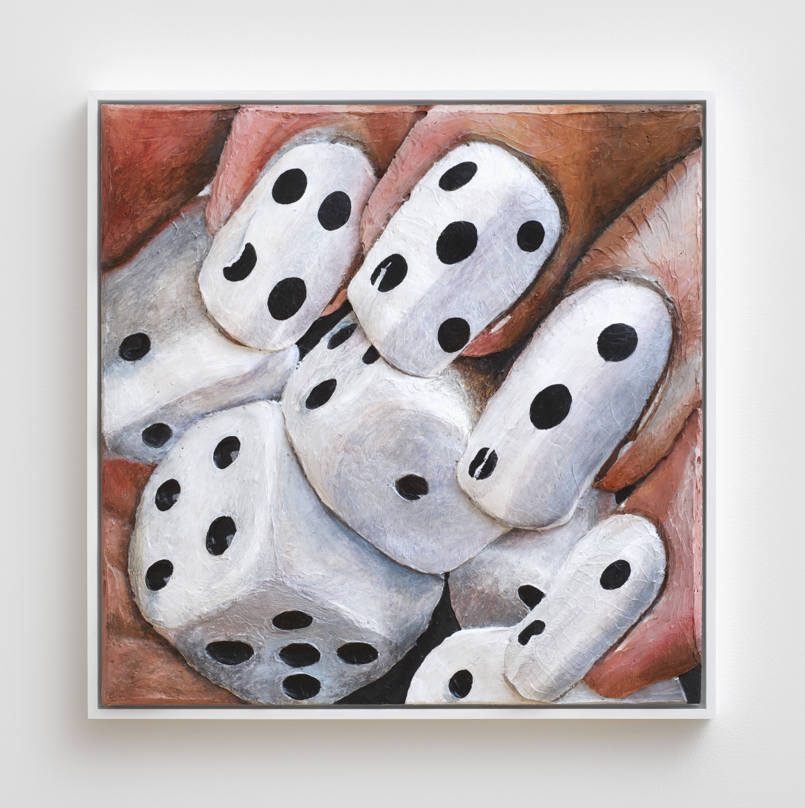 Dice Nails, 2014, Acrylic on canvas panel with wood frame