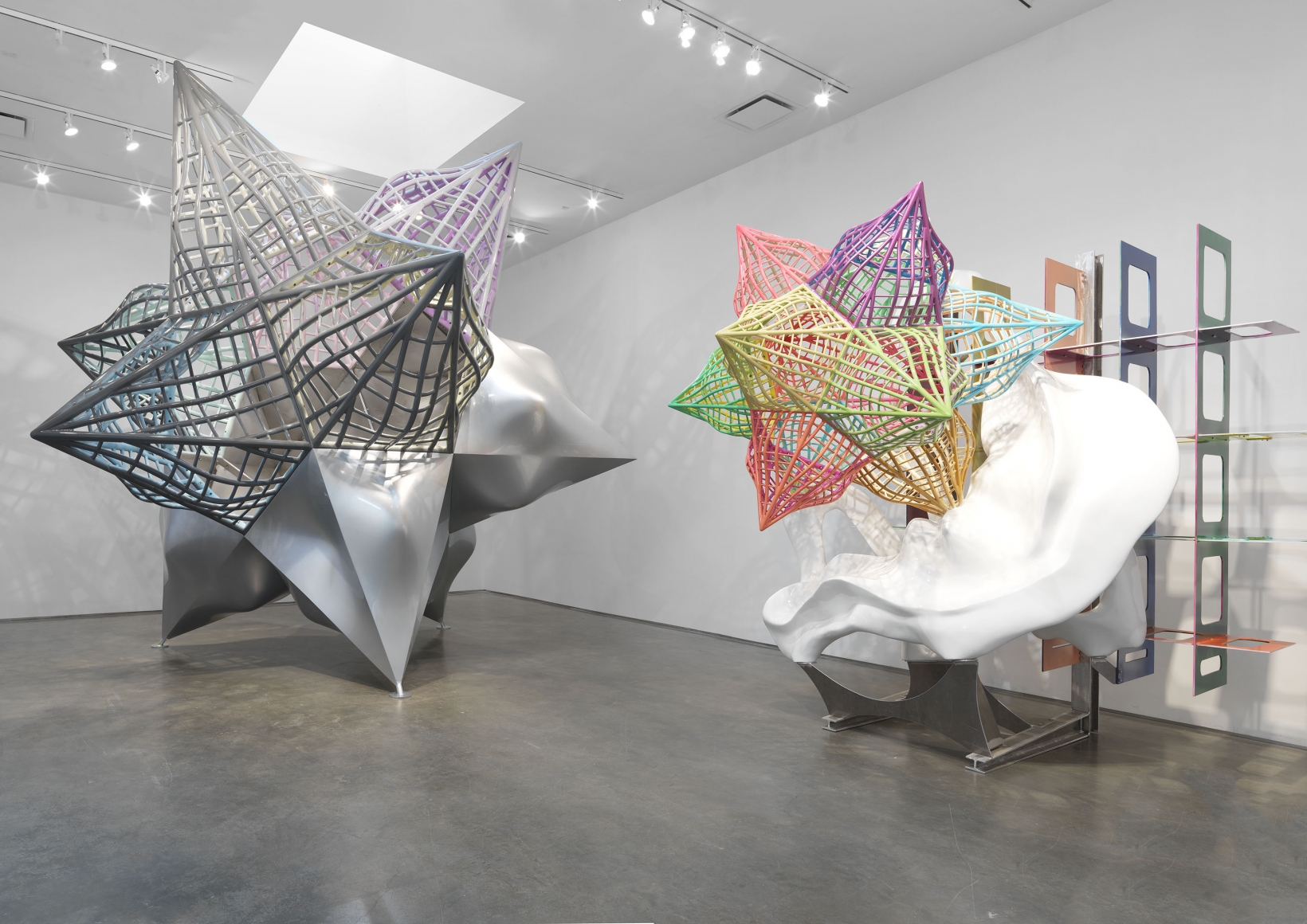 Two star sculptures by the American artist Frank Stella