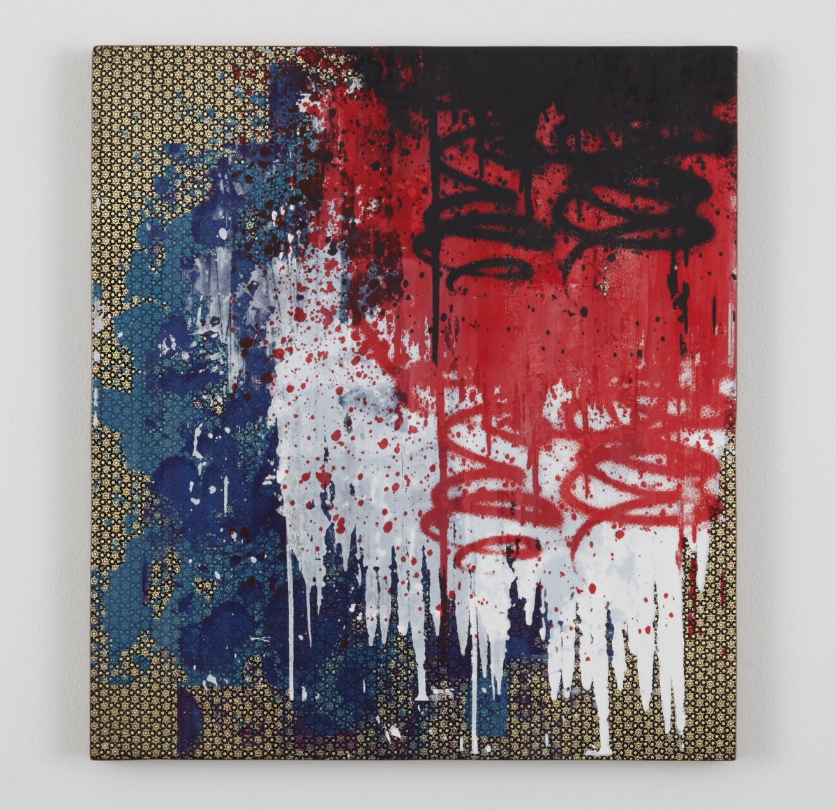 Untitled V, 2012, Silkscreen ink and marquetry on wood