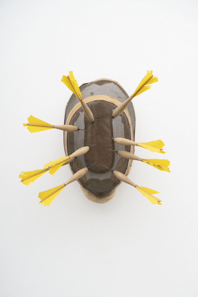 Fencing mask 7, 2018, Fencing mask, mixed media