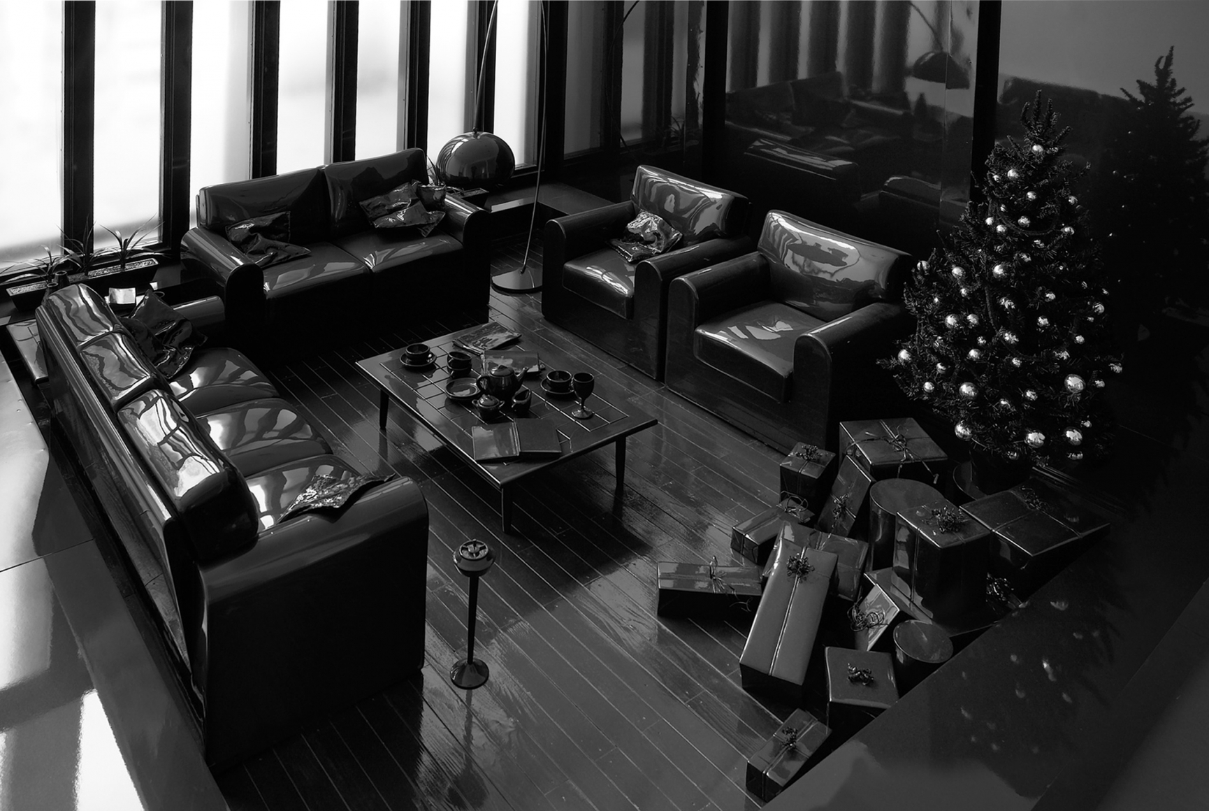 interior art installation by Hans Op de Beeck for sale in a gallery in NYC