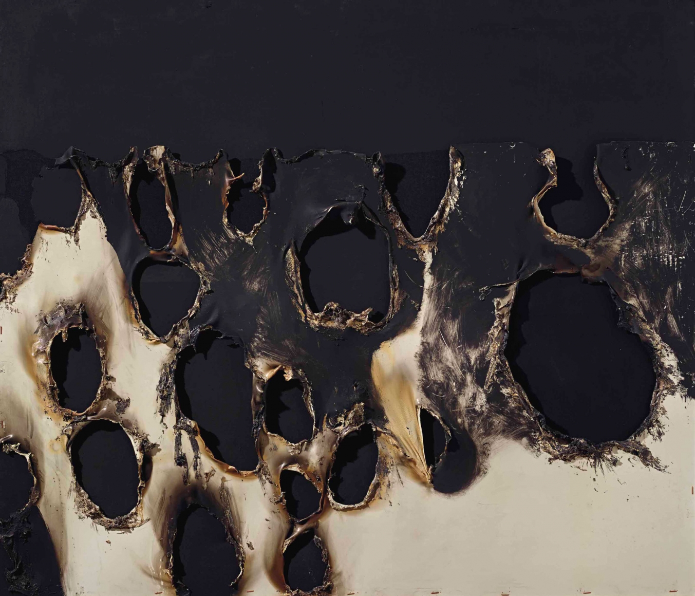 Alberto Burri, Combustione plastica, 1956, Plastic and acrylic on canvas