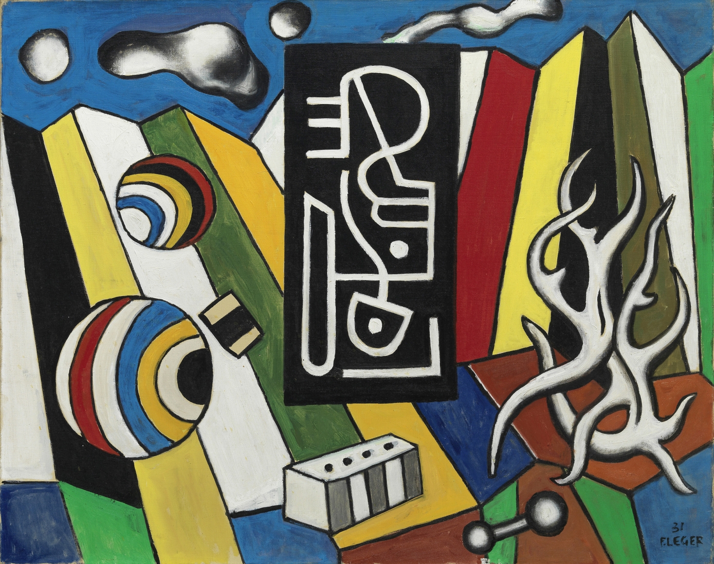 Fernand Léger, Objets dans l'espace, 1931 Oil on canvas 73 x 92 cm. (28 3/4 x 36 1/4 in.) ©Helly Nahmad Gallery NY
