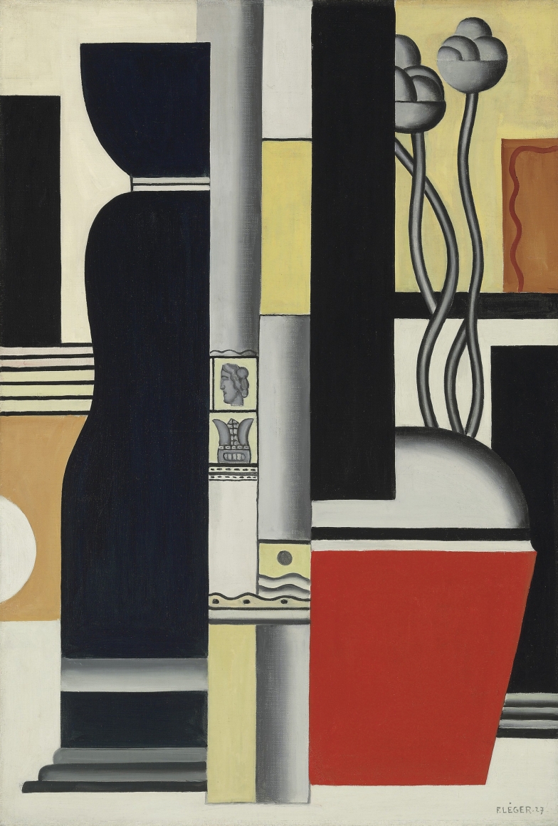 Fernand Léger, Nature Morte, 1927 Oil on canvas 130.2 x 88.9 cm. (51 1/4 x 35 in.) ©Helly Nahmad Gallery NY
