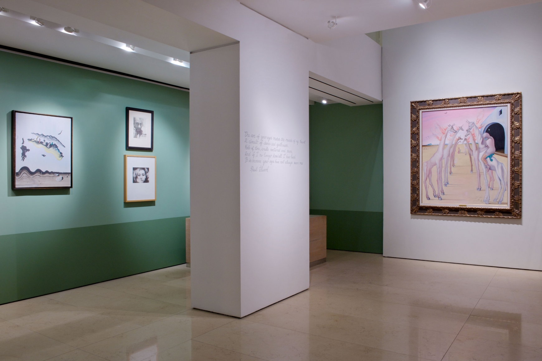 Installation view of Le Chant de La Grenouille: The Surrealists in Conversation. Photography by Karen Fuchs. ©Helly Nahmad Gallery NY.