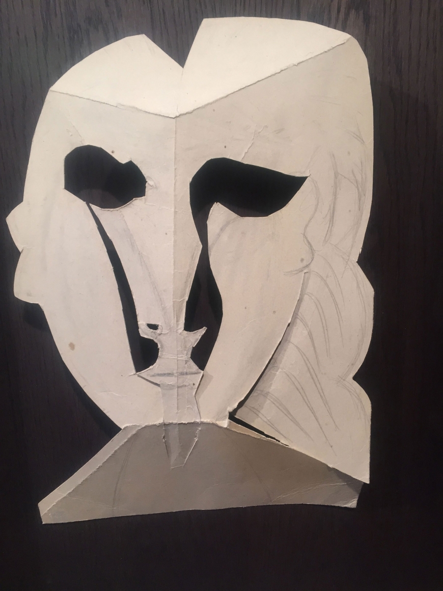 Pablo Picasso, Tête de femme, 1961, Pencil on a card cut-out