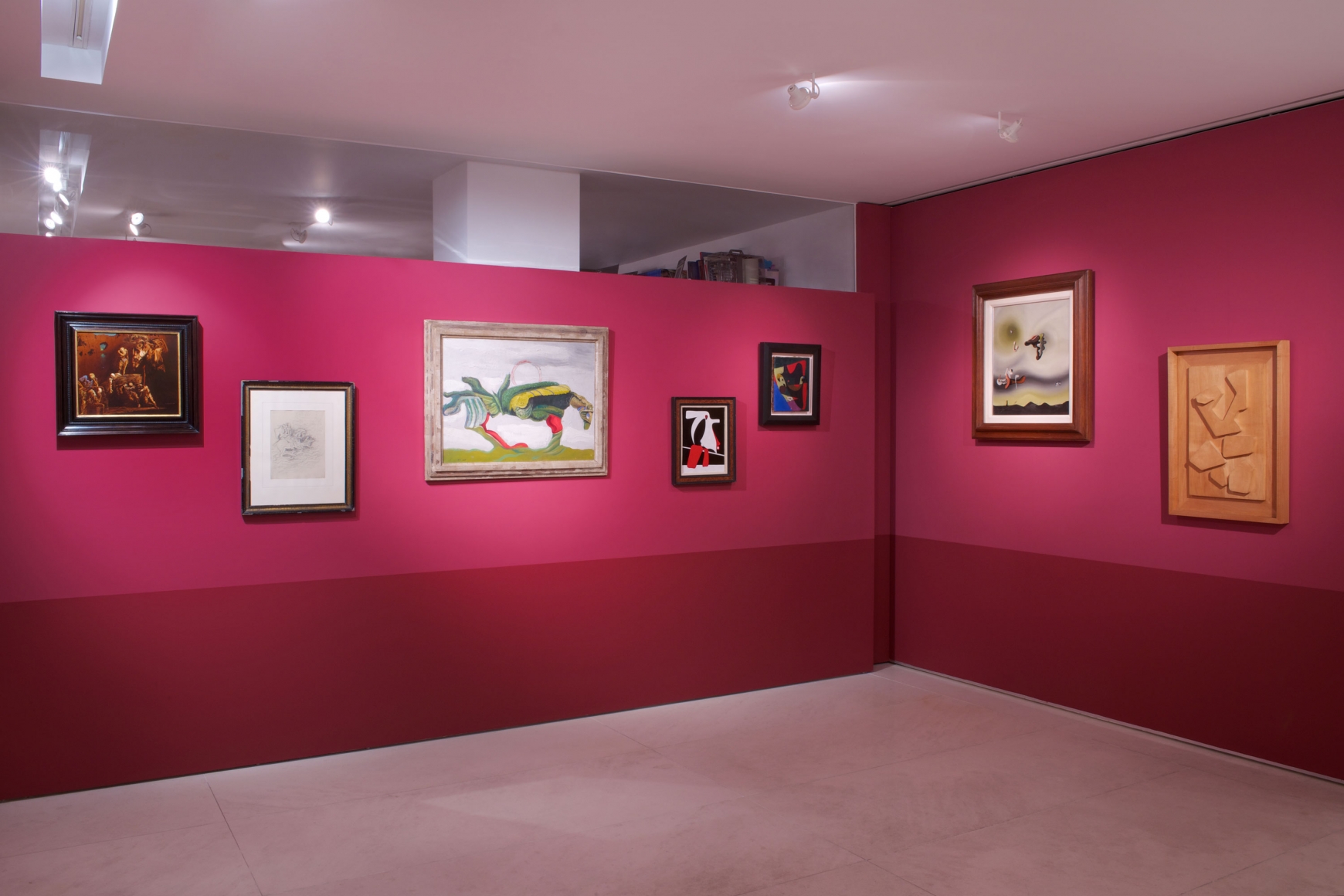 Installation view of Le Chant de La Grenouille: The Surrealists in Conversation. Photography by Karen Fuchs. ©Helly Nahmad Gallery NY.