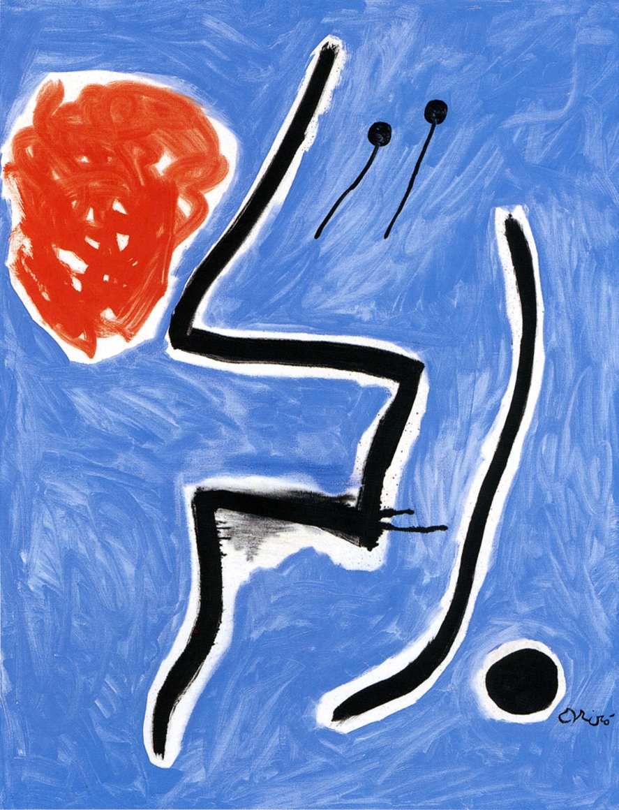Joan Miró, Oiseaux devant le soleil, 1978 Oil on canvas 116 x 89 cm. (45 5/8 x 35 in.)