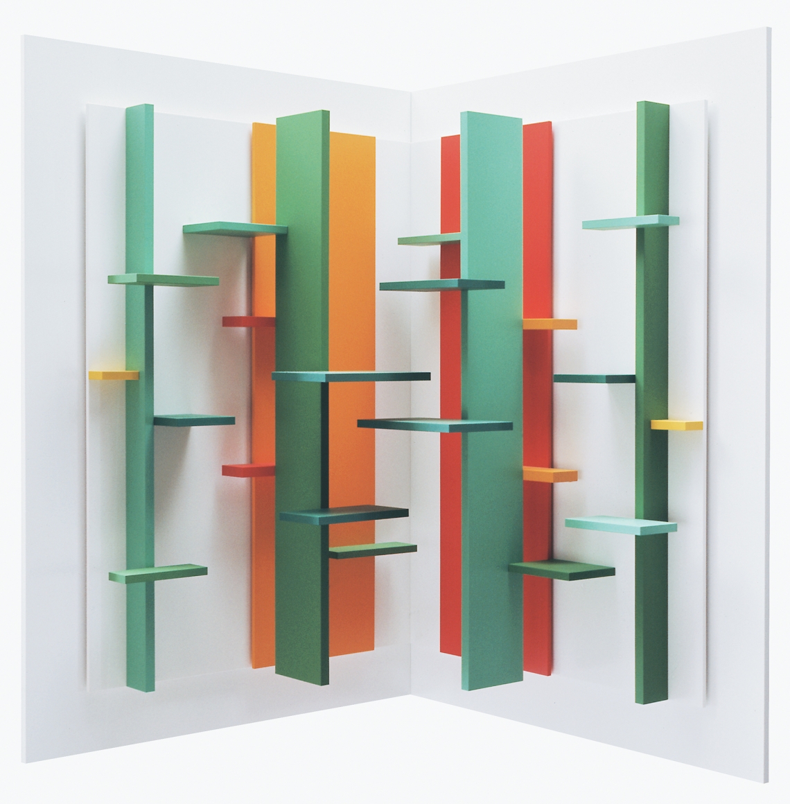 Eli Bornstein, Double Plane Structurist Relief No.2-I, 1966-71, enamel on plexiglass and aluminum, 17 x 17 x 9 1/4 inches