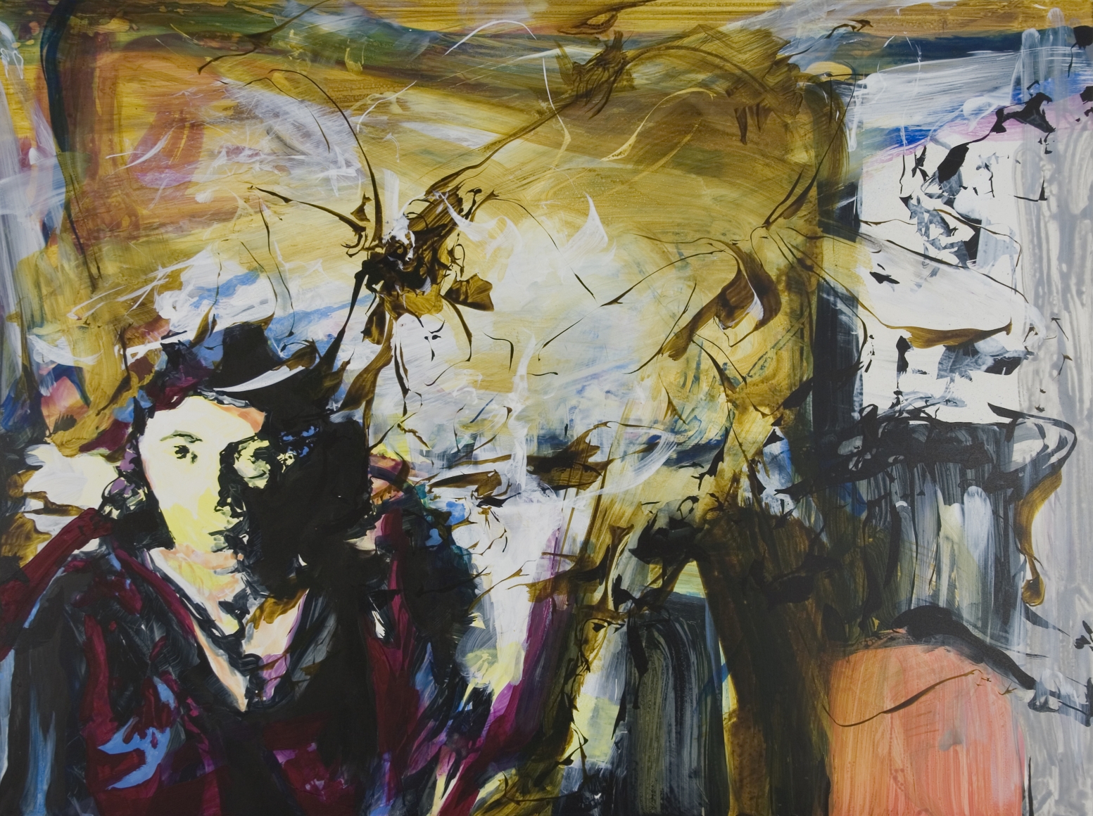 Kim Piotrowski, If Not For You (Joan Mitchell), 2018, acrylic ink and flashe on panel, 18 x 24 inches