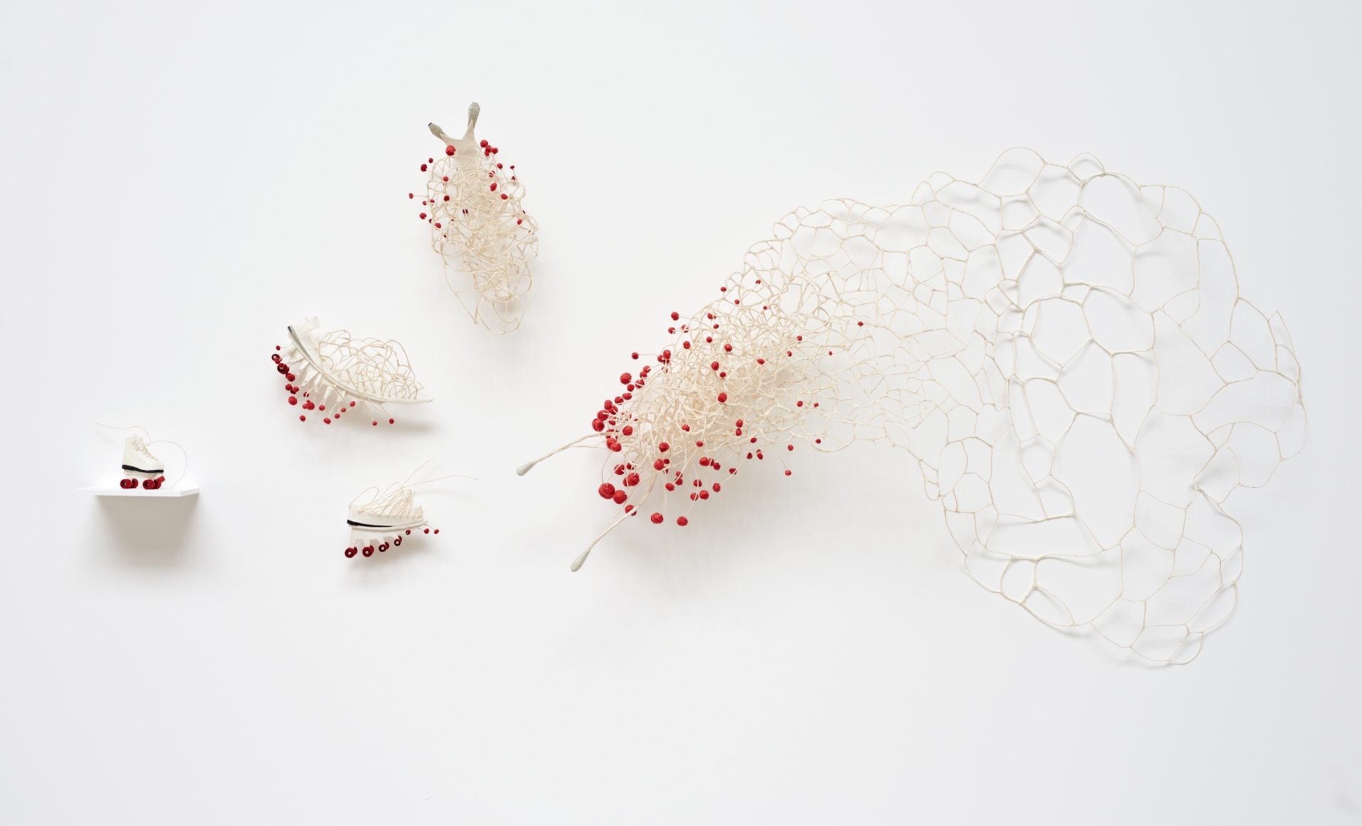 cybele young, I Had Learned Earlier (Lost - rollerskate), 2015, Japanese paper construction, 22 x 35 x 3 1/2 inches