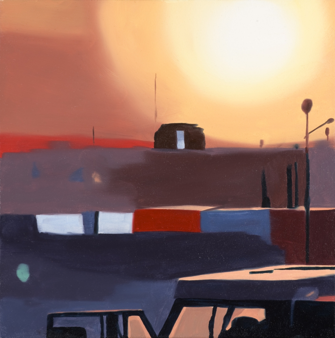 megan rye, Before Night Falls, 2008, oil on canvas, 14 x 14 inches